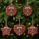 Erskine Modern Tartan Crest Christmas Ceramic Ornament